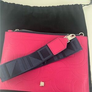 Purificacion Garcia (PG) Hot Pink clutch with cross body strap
